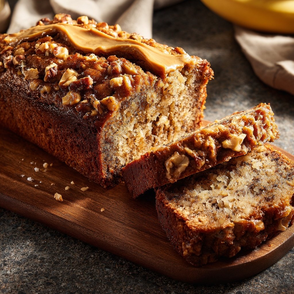 Bananenbrot mit Erdnussbutter