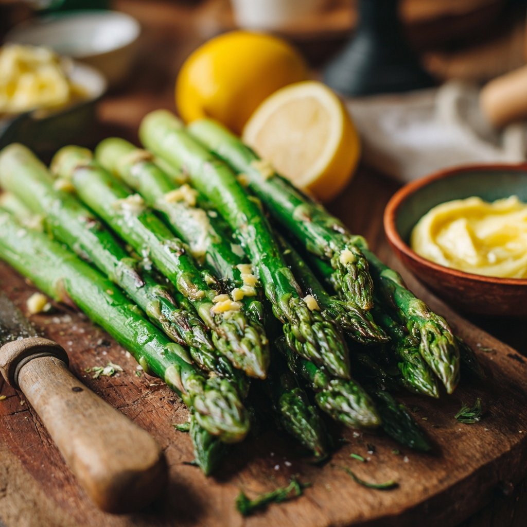 Grüner Spargel Mit Zitronenbutter