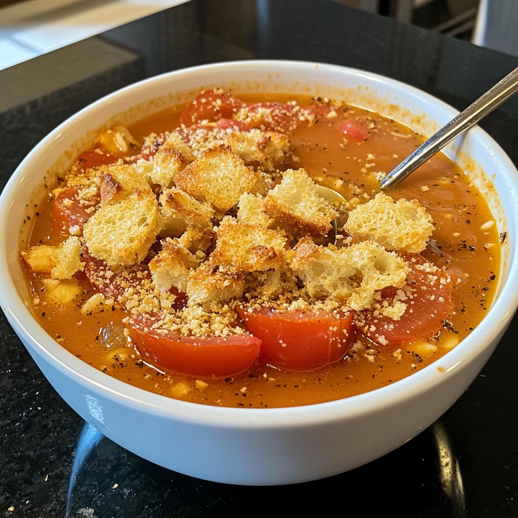 Tomatensuppe mit Croutons