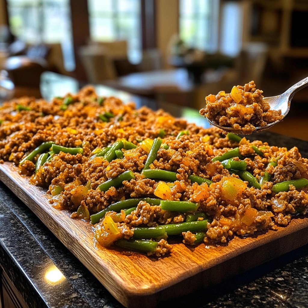 Hackfleisch Pfanne mit Bohnen