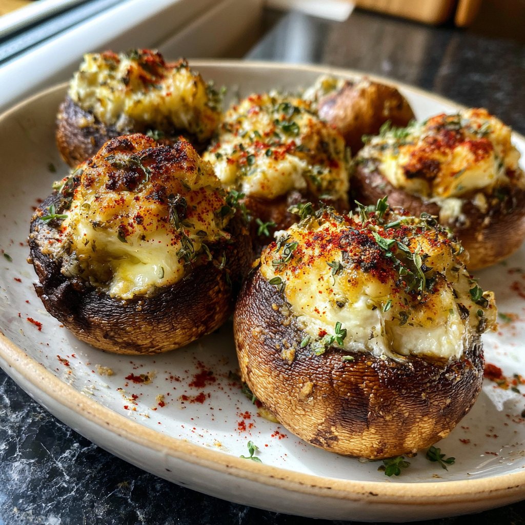Gefüllte Champignons mit Kräutern