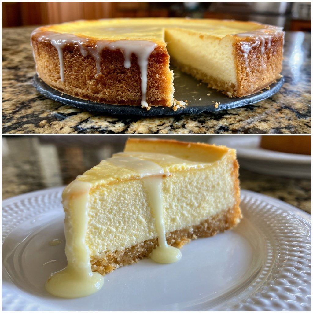 Käsekuchen mit Zitronenguss