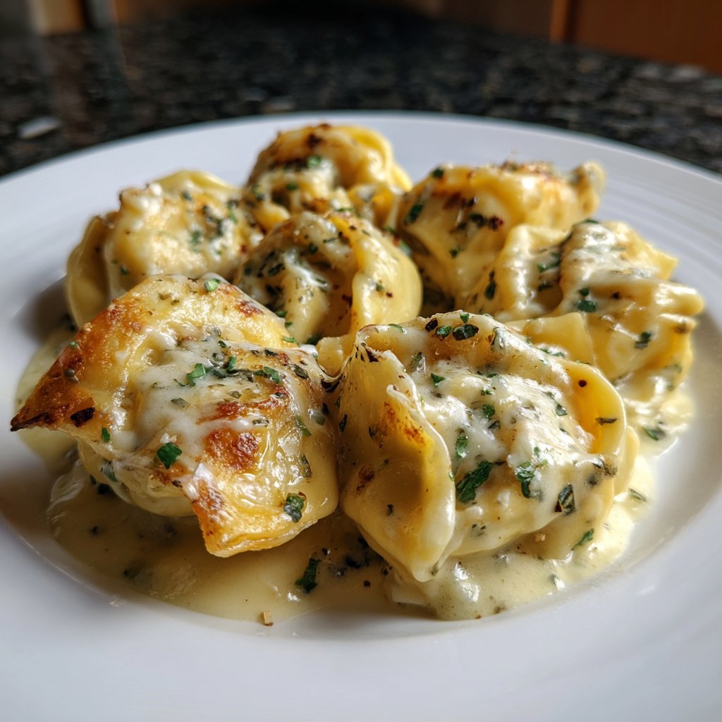 Gefüllte Tortellini mit Parmesancreme