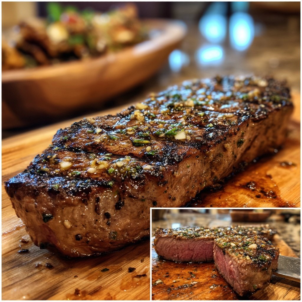 Gegrilltes Steak Mit Knoblauch Pfeffer