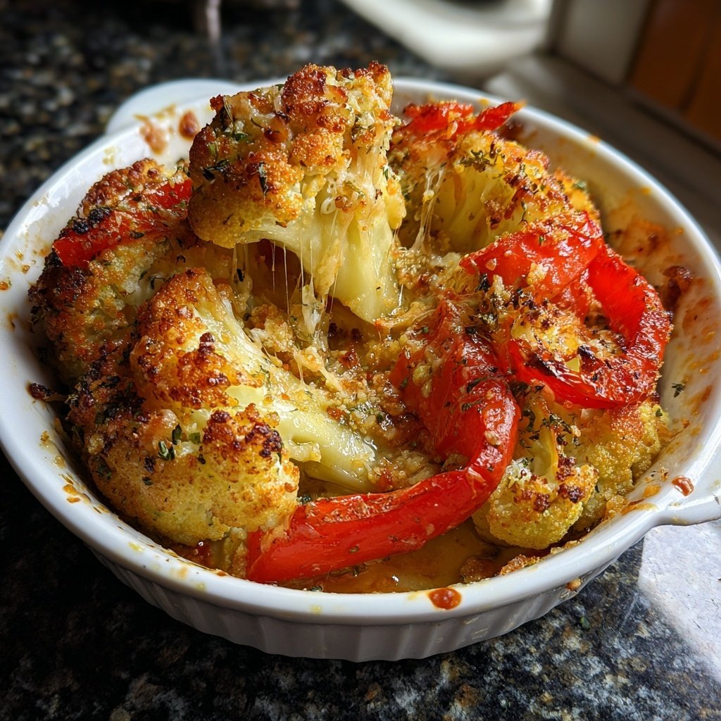 Blumenkohl mit Paprika aus dem Ofen