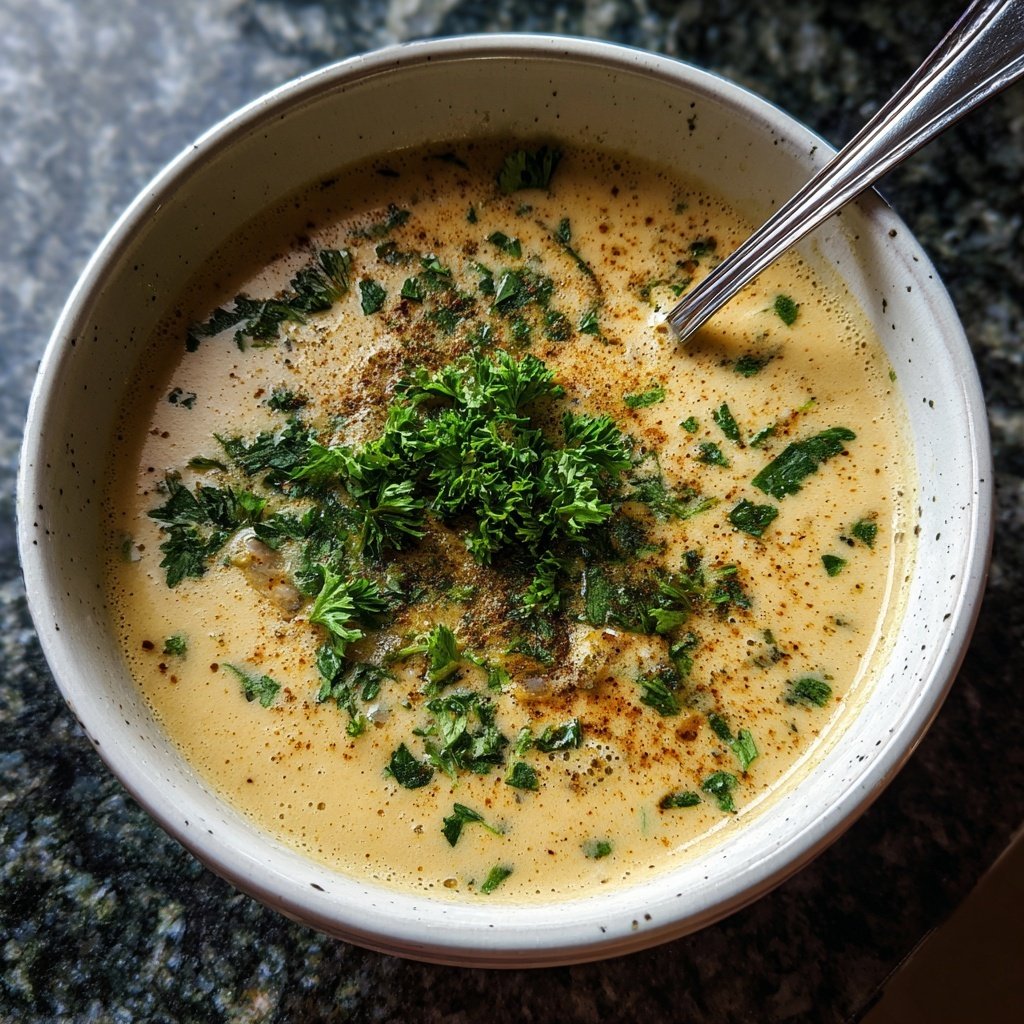 Cremige Blumenkohlsuppe mit Muskat
