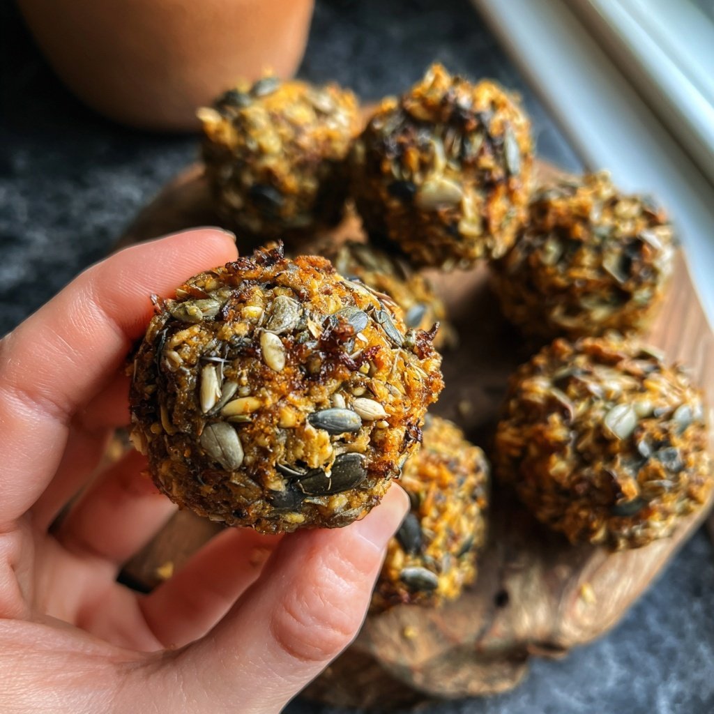 Protein Bällchen mit Sonnenblumenkernen