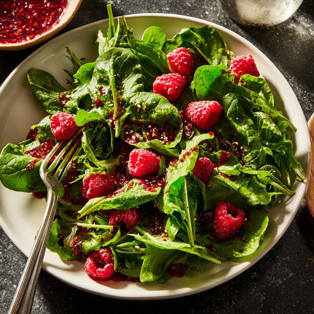 Rucolasalat mit Himbeerdressing