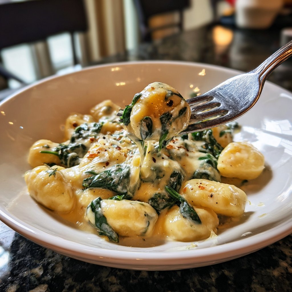 Gnocchi mit Spinat und Zitronensahne