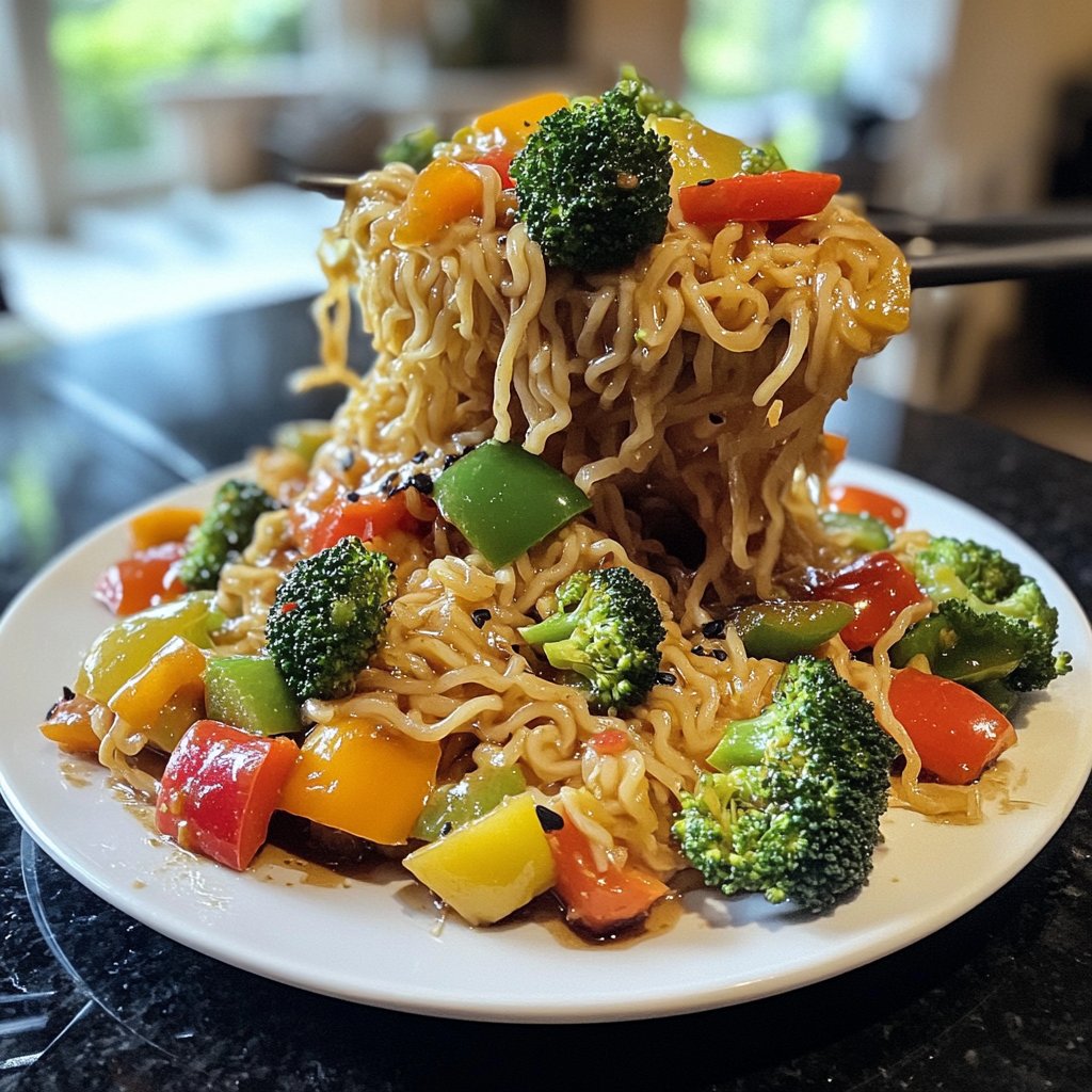 Gemüsepfanne mit Reisnudeln