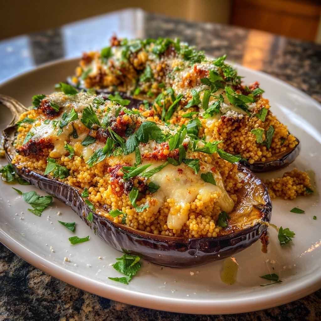 Gefüllte Auberginen mit Couscous