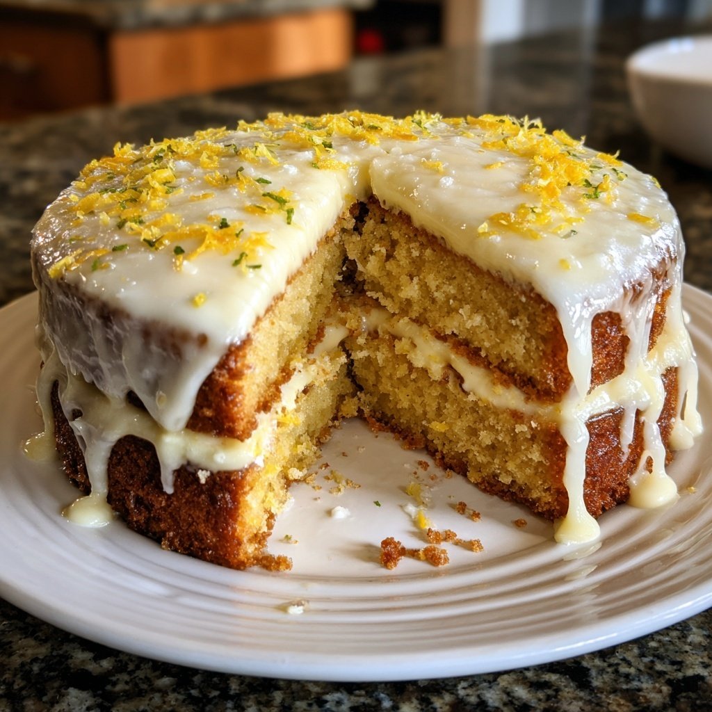 Geburtstagskuchen mit Zitronencreme